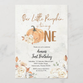 リトルカボチャが1人の女の子の誕生日 招待状