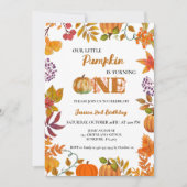 リトルカボチャが1人の女の子を1日の誕生日に回している 招待状 (正面)