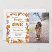 リトルカボチャが1人の女の子を1日の誕生日に回している 招待状 (正面)