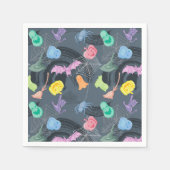 リトルカボチャとおもしろい幽霊ハローウィンパーティ スタンダードカクテルナプキン (正面)