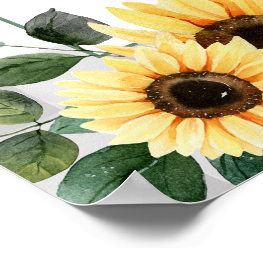 リトルカボチャとヒマワリ赤ちゃんシャワーへようこそ ポスター (角)