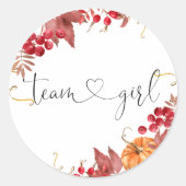 リトルカボチャのオレンジのチームガールスティッカー ラウンドシール (正面)