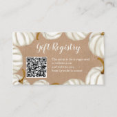 リトルカボチャのクラフト赤ちゃんシャワーのレジストリ エンクロージャーカード (正面)