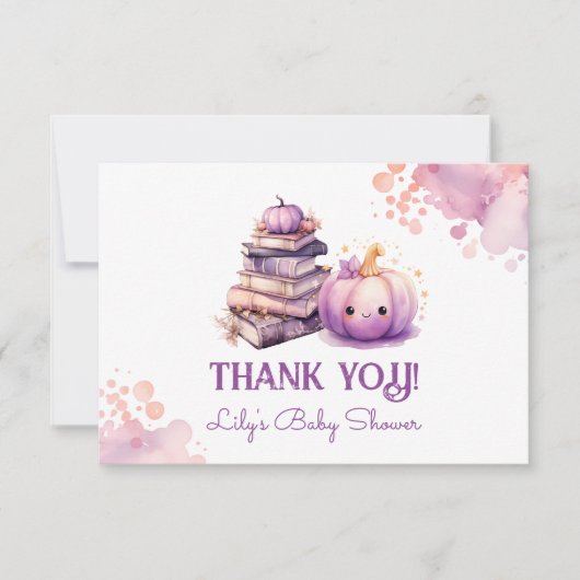 リトルカボチャのハロウィーンの赤ちゃんシャワーサンキューカード カード (正面)