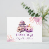 リトルカボチャのハロウィーンの赤ちゃんシャワーサンキューカード カード (スタンド正面)