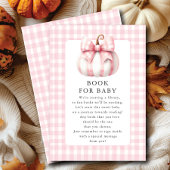 リトルカボチャのピンクのギンガムブックベビーカード エンクロージャーカード