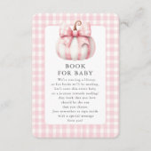 リトルカボチャのピンクのギンガムブックベビーカード エンクロージャーカード (正面)