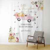 リトルカボチャのピンクのトラック赤ちゃんシャワー背景 タペストリー (インサイチュ)