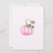 リトルカボチャのピンクの水の色ガールベビーシャワー 招待状 (裏面)