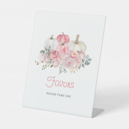 リトルカボチャのピンクの赤ちゃんシャワーの好意 台座サイン