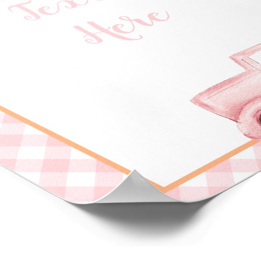 リトルカボチャのピンクプライドとトラックのサインテンプレート ポスター (角)