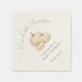 リトルカボチャのミニマル秋の赤ちゃんシャワー スタンダードカクテルナプキン (正面)