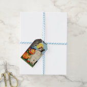 リトルカボチャの女の子と友人 ギフトタグ (より糸付き)