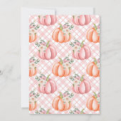 リトルカボチャの彼女の方法ピンクのフローラ赤ちゃんシャワー 招待状 (裏面)