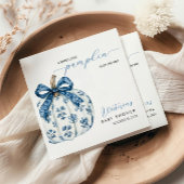 リトルカボチャの方法で男の子の赤ちゃんシャワー青い弓 スタンダードカクテルナプキン