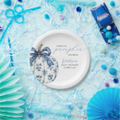 リトルカボチャの方法で男の子の赤ちゃんシャワー青い弓 ペーパープレート (パーティー)