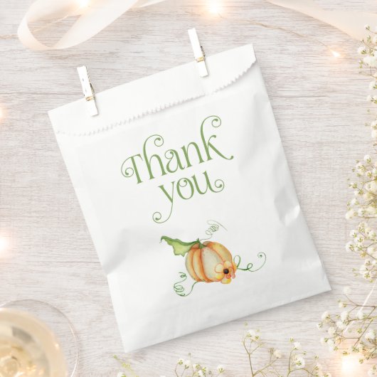 リトルカボチャの方法ニュートラルベビーシャワー フェイバーバッグ (クリップ留めされた状態)
