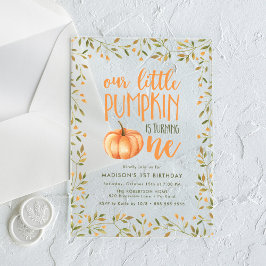 リトルカボチャの最初の誕生日パーティー アクリル招待状