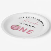 リトルカボチャの最初の誕生日パーティー ペーパープレート (アングル)