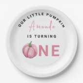 リトルカボチャの最初の誕生日パーティー ペーパープレート (正面)