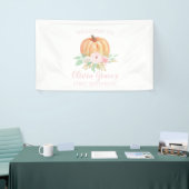 リトルカボチャの最初の誕生日ピンクのフローラバナー 横断幕 (トレードショー)