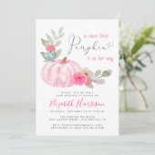 リトルカボチャの水の色ベビーガール散水 招待状 (スタンド正面)