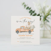 リトルカボチャの水の色ベビーシャワーの招待 招待状 (スタンド正面)