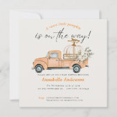 リトルカボチャの水の色ベビーシャワーの招待 招待状 (正面)