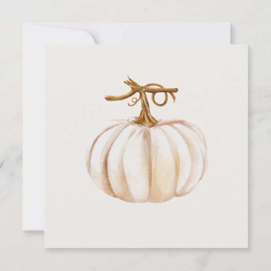 リトルカボチャの水の色ベビーシャワーの招待 招待状 (裏面)