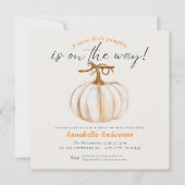 リトルカボチャの水の色ベビーシャワーの招待 招待状 (正面)