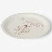 リトルカボチャの水の色ベビー素朴シャワー ペーパープレート (アングル)