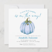 リトルカボチャの水の色ボーイベビーシャワー 招待状 (正面)