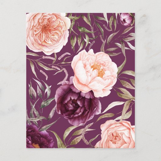 リトルカボチャの水色のフローラ赤ちゃんシャワーゲーム チラシ (裏面)