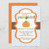 リトルカボチャの誕生日パーティーへの招待 招待状 (正面/裏面)