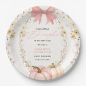 リトルカボチャの途中の秋10月の赤ちゃんシャワー ペーパープレート (正面)