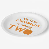 リトルカボチャの2回目の誕生日 ペーパープレート (アングル)