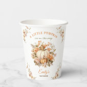 リトルカボチャはニュートラルな赤ちゃんシャワーの途中にある 紙コップ (裏面)