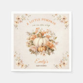 リトルカボチャはパステルベビーシャワーの途中にある スタンダードカクテルナプキン (正面)