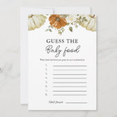 リトルカボチャはベビーのフードゲームカードを推測 招待状 (正面)