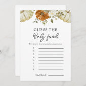 リトルカボチャはベビーのフードゲームカードを推測 招待状 (正面/裏面)