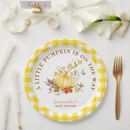 リトルカボチャはベビーシャワーの途中にある ペーパープレート