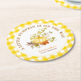 リトルカボチャはベビーシャワーの途中にある ラウンドペーパーコースター