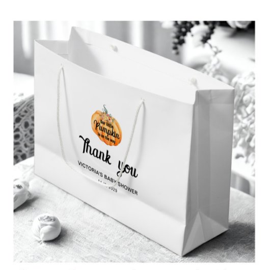 リトルカボチャはベビーシャワーの途中にある ラージペーパーバッグ