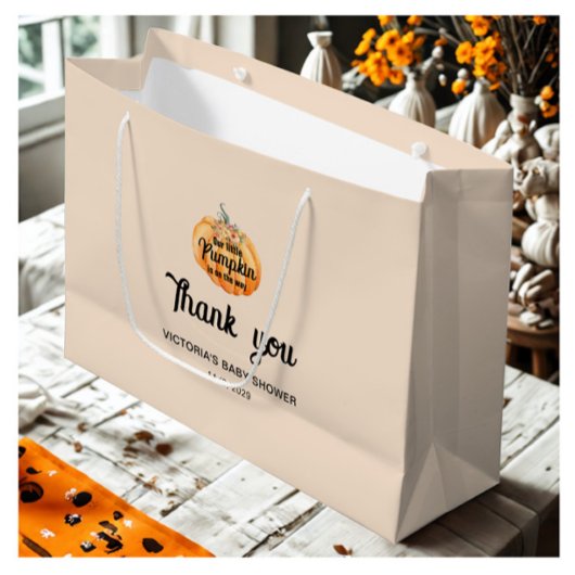 リトルカボチャはベビーシャワーの途中にある ラージペーパーバッグ