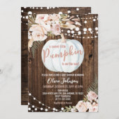 リトルカボチャはベビーシャワーの途中にある 招待状 (正面/裏面)