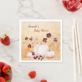 リトルカボチャは秋の赤ちゃんシャワーの途中にある スタンダードカクテルナプキン (インサイチュ)