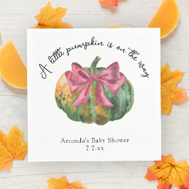 リトルカボチャは秋の赤ちゃんシャワーの途中にある スタンダードカクテルナプキン