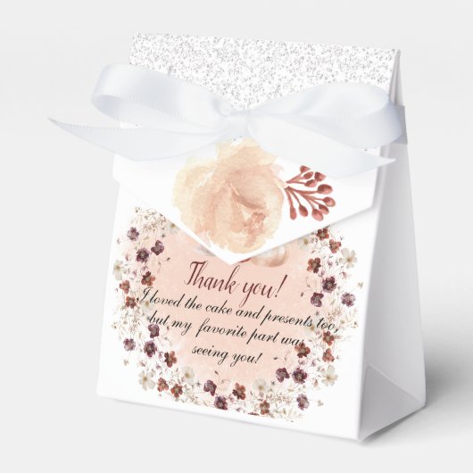 リトルカボチャは秋の赤ちゃんシャワーの途中にある フェイバーボックス (正面サイド)