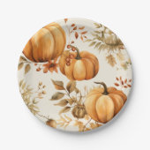 リトルカボチャは秋の赤ちゃんシャワーの途中にある ペーパープレート (正面)