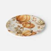 リトルカボチャは秋の赤ちゃんシャワーの途中にある ペーパープレート (アングル)